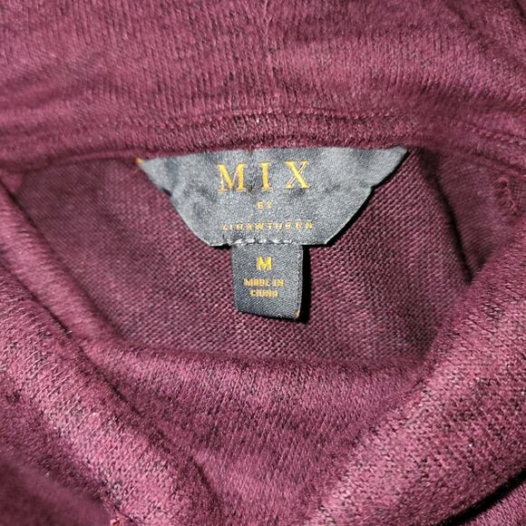 Mix By 41 Hawthorn Sweater Red Wine Cow Neck  Long Sleeves Size Medium - Picture 3 of 6